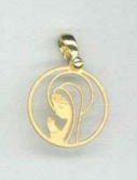 [MDP-53M002] Praying Virgin Pendant (cut-out) - silver 925‰ gold-plated - 3μm (Ø16mm)