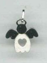 [MDZ-53M003] Pendant Angel/heart cut out - silver-plated 925‰ (15x15mm)