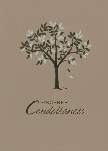 [CRT-50CON1839] Wenskaart Sincères condoléances/laser - 12x17cm/cello+omslag