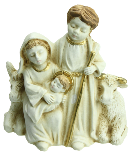 [KGR-35M005] Nativité/âne+boeuf - résine (80x80mm)