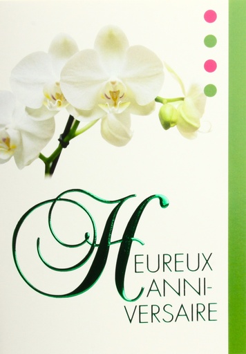 [CRT-50ANN33910] Wenskaart Heureux anniversaire - 12x17cm/cello+omslag