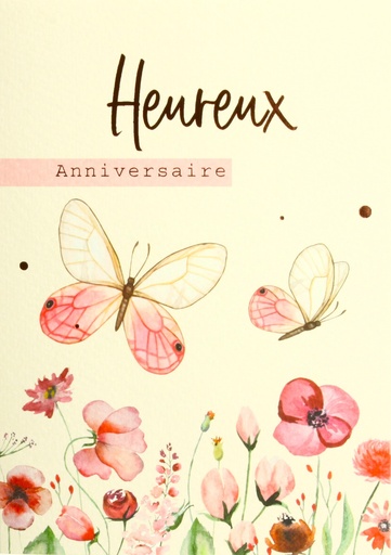[CRT-50ANN35014] Wenskaart Heureux anniversaire - 12x17cm/cello+omslag