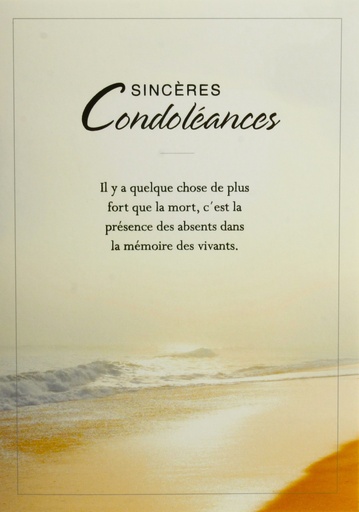 [CRT-50CON10062] Carte double/envelloppe sous cello - 12x17cm - Sincères Cond...