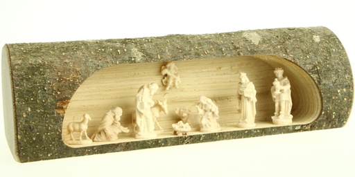 [STL-07M02] Stamm mit SD Krippe - 3cm/Holz/Natur (8x7x20cm)