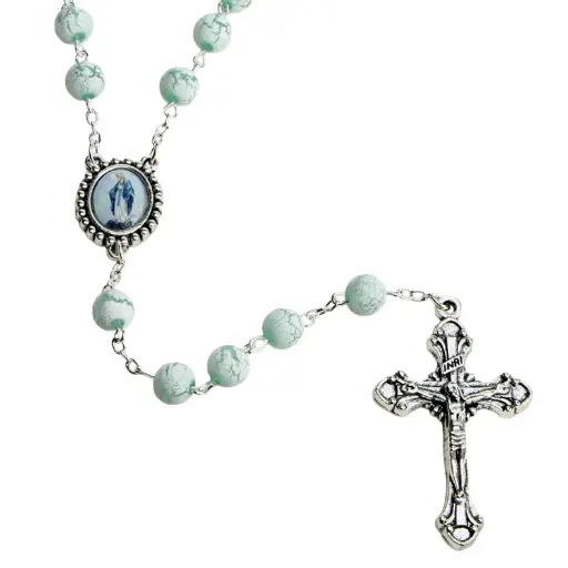 [RZK-35M001GR] Rosenkranz - plastik/grün  (⌀ 8mm)