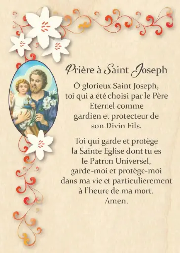 [ATM-04WC040] Magnet -55x80mm -  St Joseph + prière FR