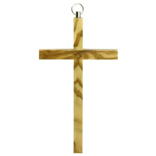 [MKR-35OL005] Croix murale sans christ - bois d'olivier (75x130mm)