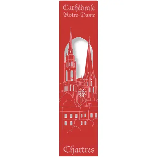 [PDO-00MPL913] Marque-page découpé - Cath. Chartres - assorti (52,5x210mm)