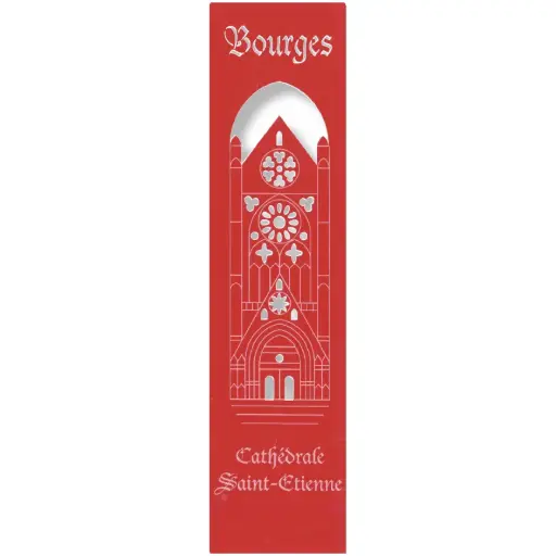 [PDO-00MPL916] Bladwijzer gelaserd - Kath. Bourges - assorti (52,5x210mm)