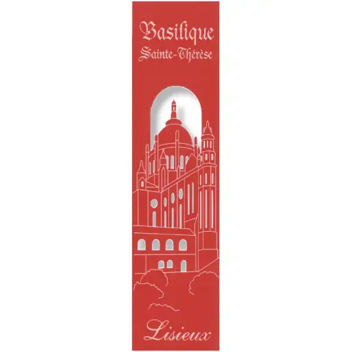 [PDO-00MPL919] Bladwijzer gelaserd - Basiliek Lisieux - assorti (52,5x210mm)