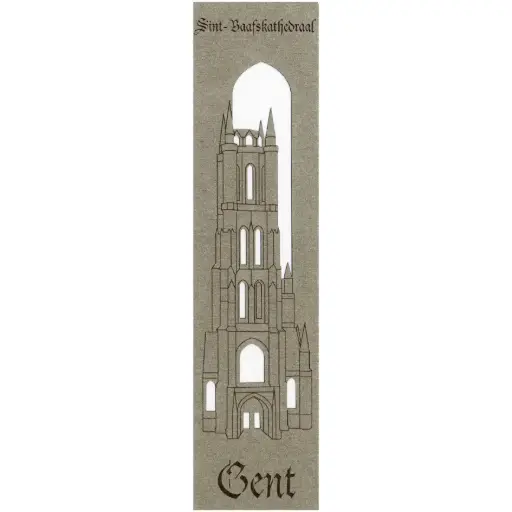 [PDO-00MPL934] Marque-page découpé - Cath. St Bavon Gand - assorti (52,5x210mm)