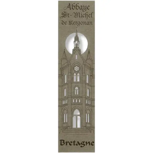 [PDO-00MPL983] Bladwijzer gelaserd - Abdij Kergonan - assorti (52,5x210mm)