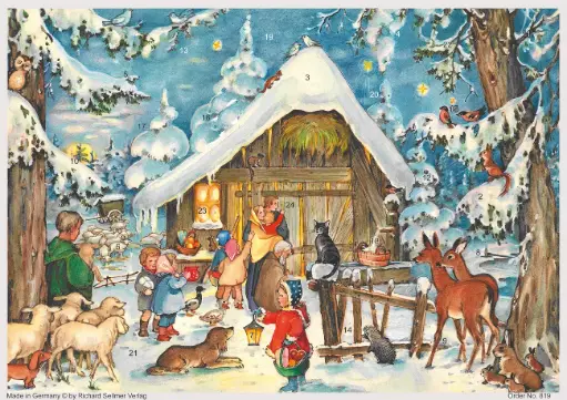 [CAL-32MD819] Adventskalender 21x29,7cm in cello/ohne Tekst