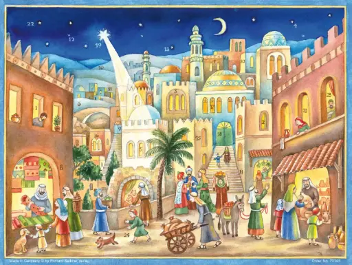 [CAL-32GR145] Adventskalender 26,5x35cm in cello/zonder tekst
