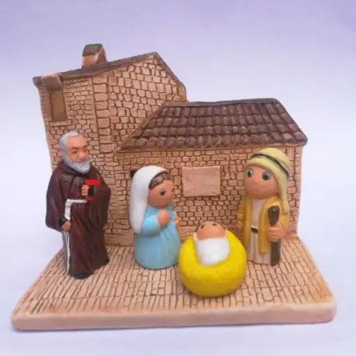[KGR-85PIO01] Crèche du monde - "P.Pio" - 7x9cm