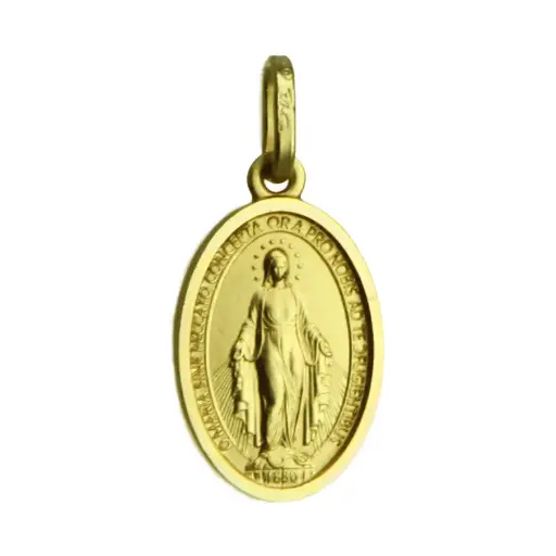 [MDP-55WON04] Medaille OLV Wonderdadig - zilver 925‰ verguld ovaal/boord (12x17mm)