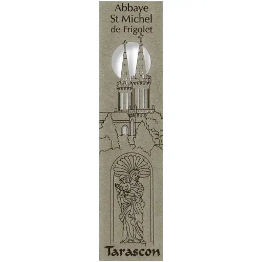 [PDO-00MPL975] Bladwijzer gelaserd - Abdij St Michel de Friglot/Vierge - assorti (52,5x210mm)
