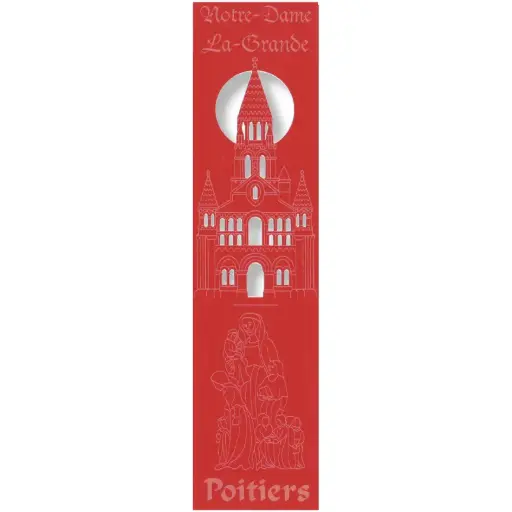 [PDO-00MPL973] Bladwijzer gelaserd - Notre-Dame La-Grande/Poitiers - assorti (52,5x210mm)