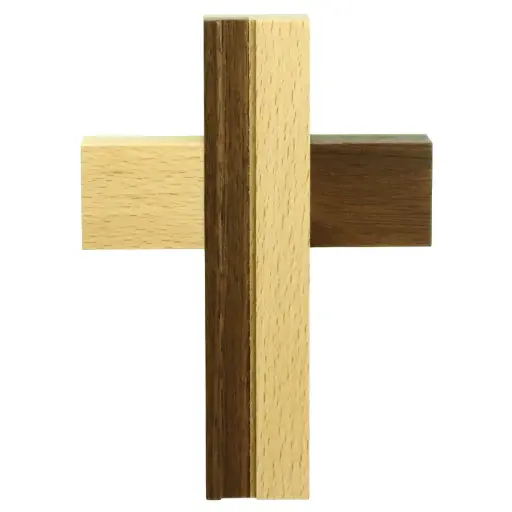 [MKR-03M2] Croix murale - 2ton bois/sans christ (100x140x20mm)