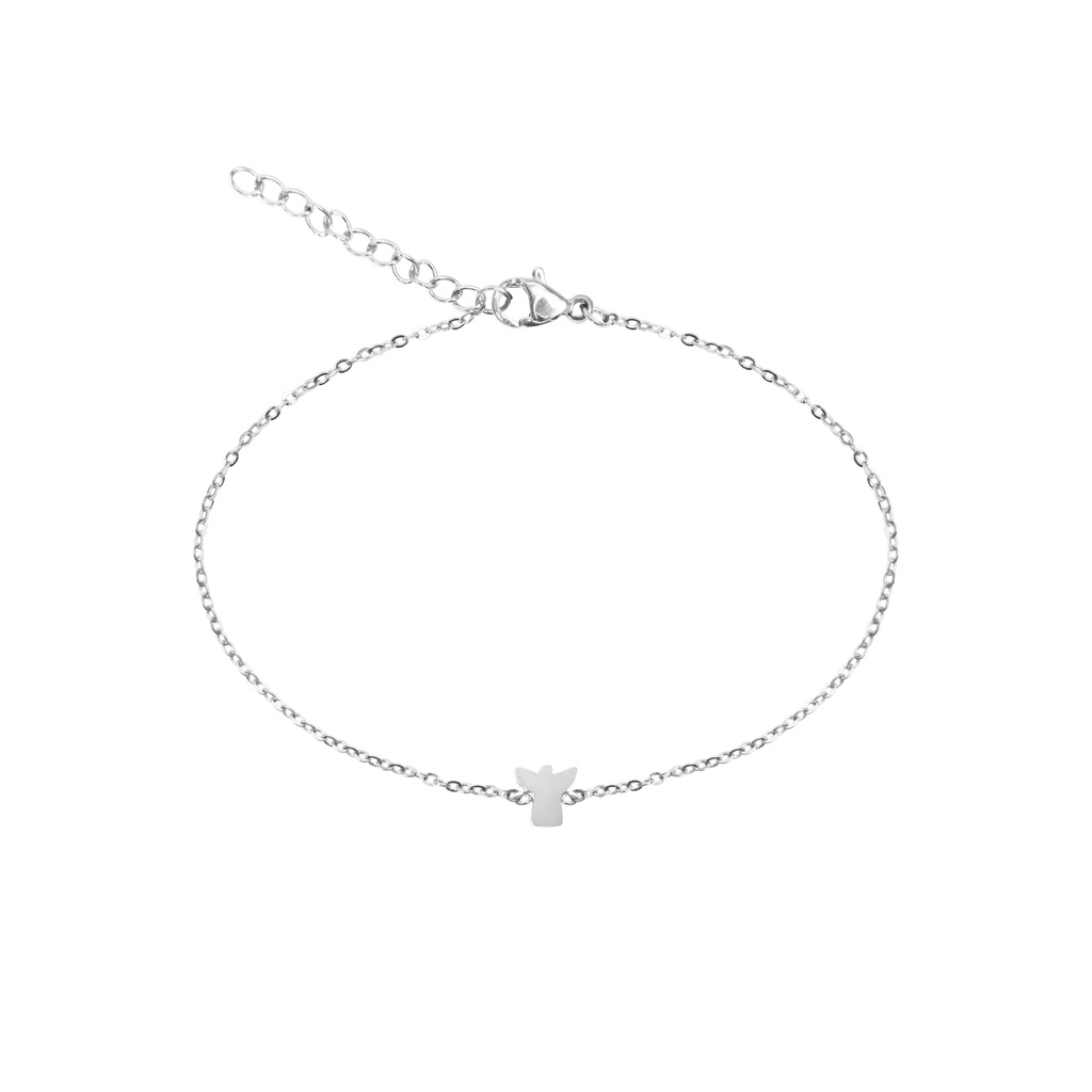 Armband/Engeltje verzilverd - "Love it"- Collection" (17+3cm)