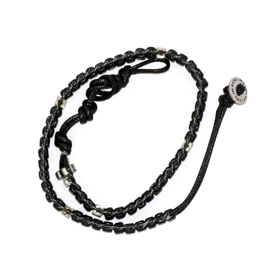 Armband/rozenkrans met flexible sluiting - hout/blokjes helder