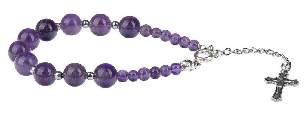 Bracelet - pierre naturel - améthiste (Ø10mm)