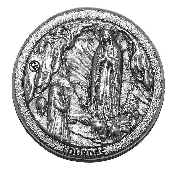 Automagneet rond - OLV Lourdes (Ø25mm)