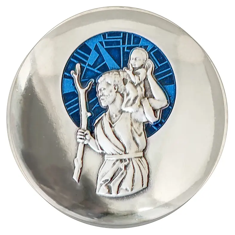 Magnet St Christophe - vitro/bleu (Ø40mm)