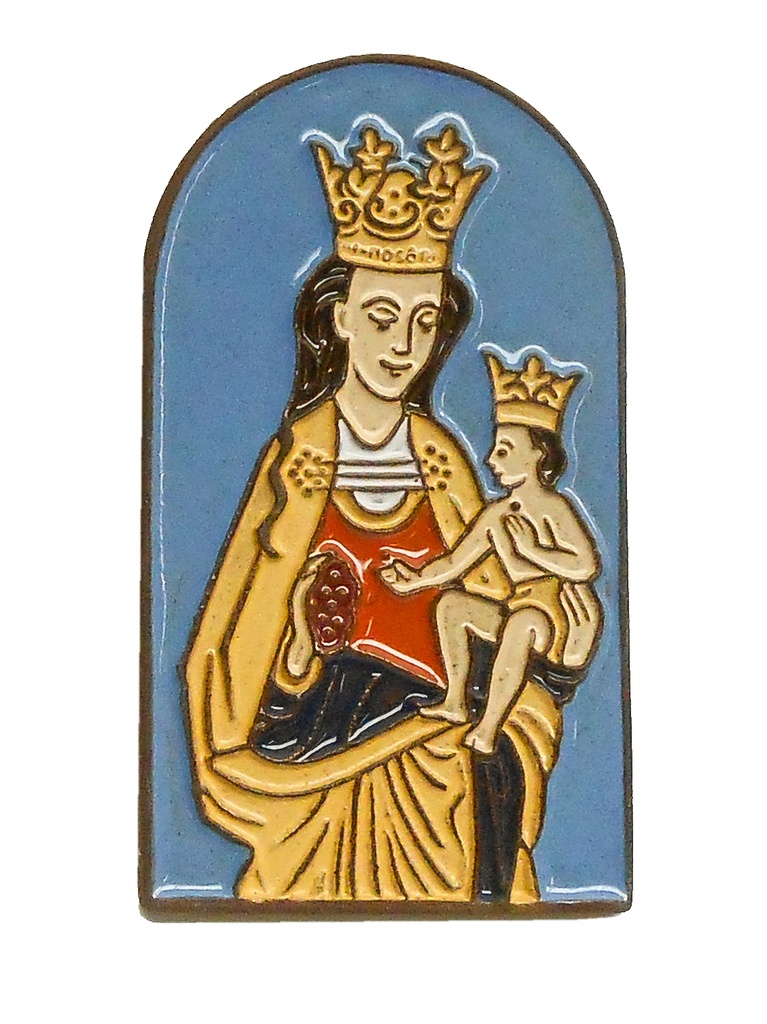 Frigomagneet OLV met kind - keramiek/blauw (85x48mm)
