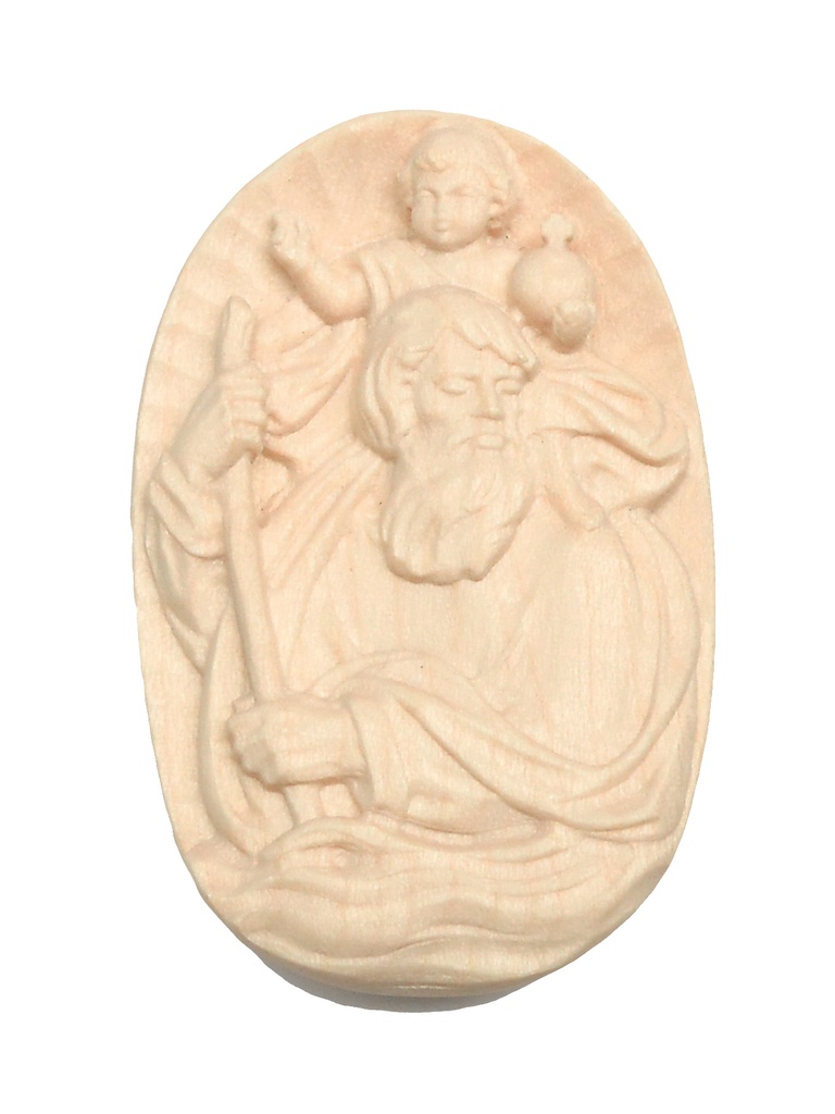 Hl.Christophorus-Medaillon - wood (65x42mm)