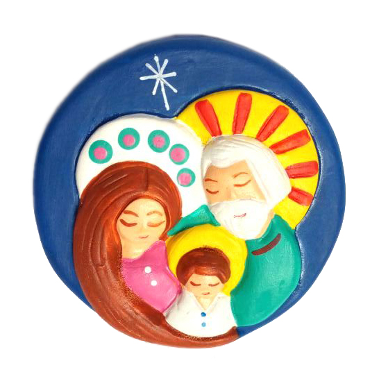 Frigomagneet Kerststal met etui - terracotta (52x38mm)