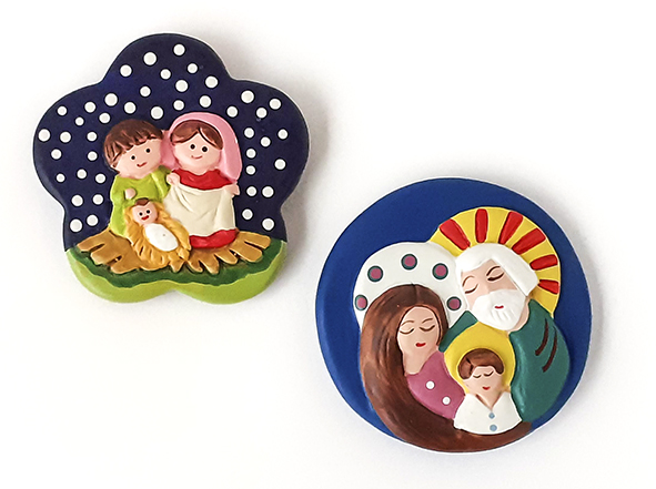 Aimant frigo Ste Famille - terre-cuite/assortiment (62x62mm)