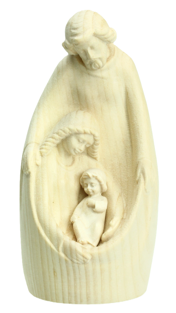 Blockgruppe Heilige Familie/Traditionell - Holzschnitzerei/Natur (12cm)