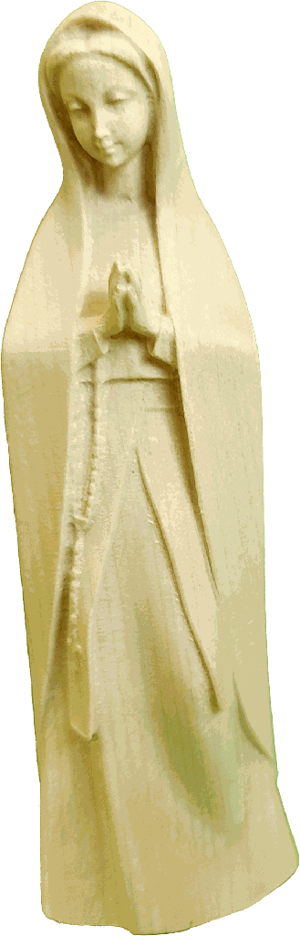 Statue Notre-Dame en prière/moderne - sculpture sur bois/nature (15cm)