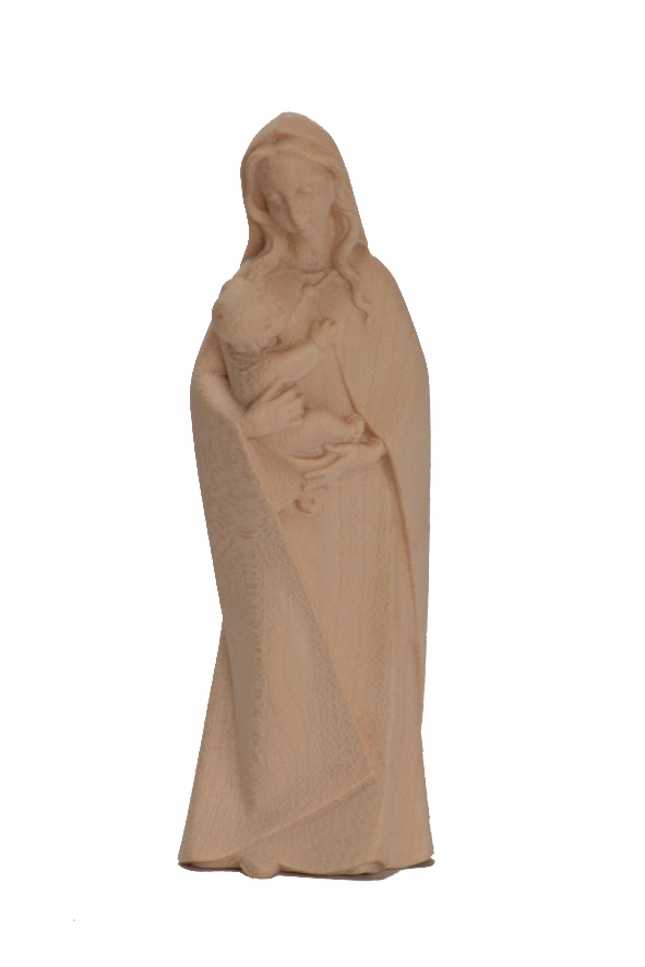 Statue Muttergottes & Kind/modern - Holzschnitzerei/Natur (12cm)