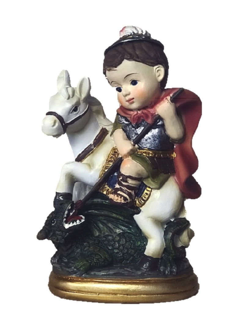 Kindbeeldje St Joris - polystone - 9cm