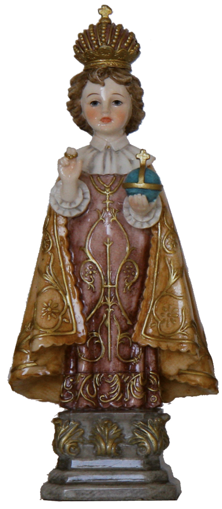 Enfant Jésus De Prague, Manteau D'Or - 14,3 cm