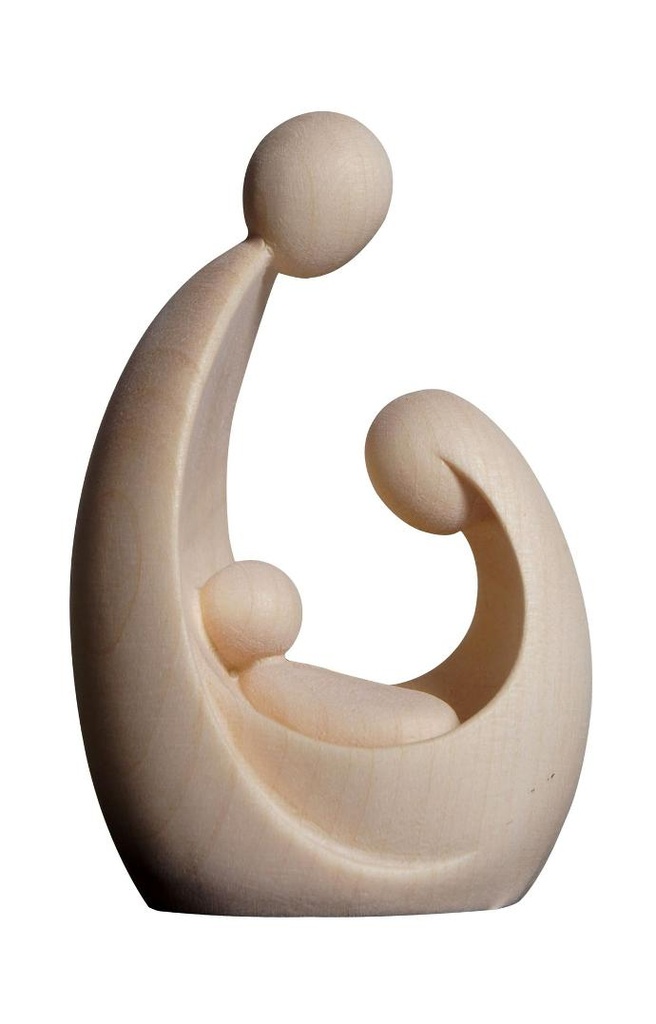 Statue Ste Famille/moderne - bois sculpt/natur - 10cm