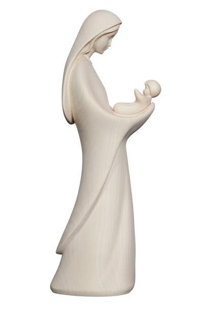 Statue Vierge et enfant/moderne - bois sculpt/natur - 12cm