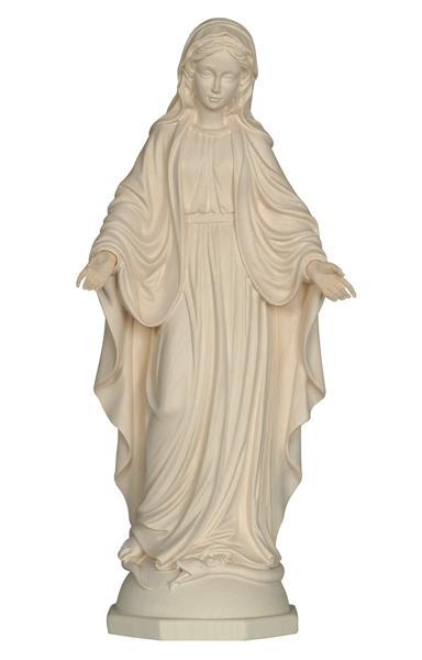 Statue Vierge Miraculeuse - bois sculpt/natur - 15cm