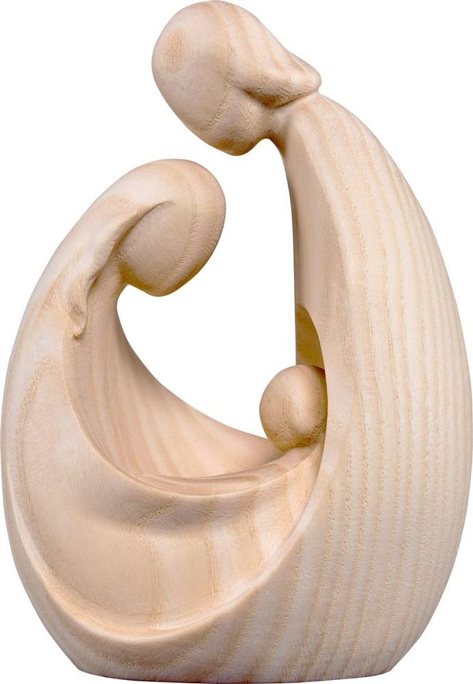 Beeld H Familie Art-Deco - houtsnij/natuur - 7cm
