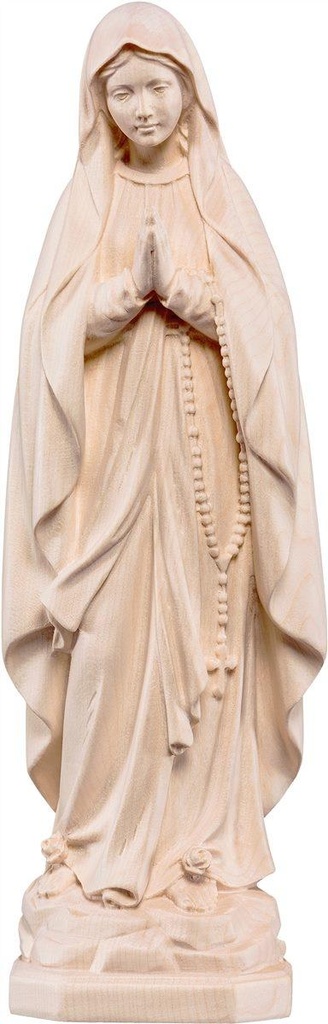 Statue ND Lourdes - bois sculpt/natur - 12cm