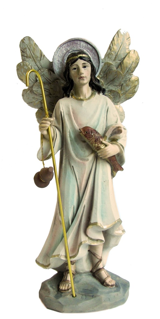 Statue St Raphael - résine - 13cm