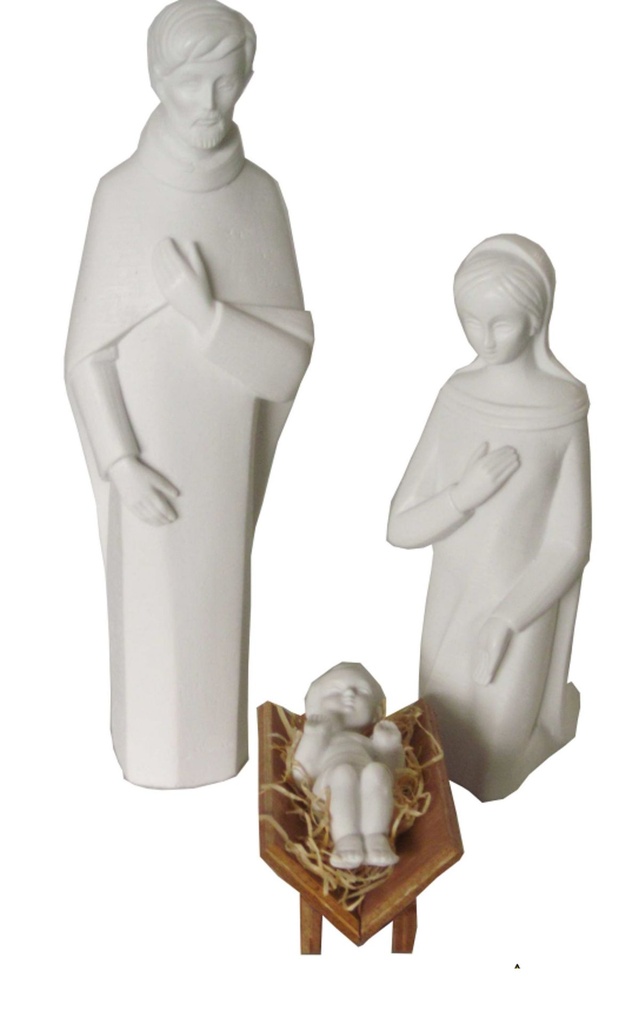 Nativiteit 3 stuks - kunsthars/wit - 43*12 c