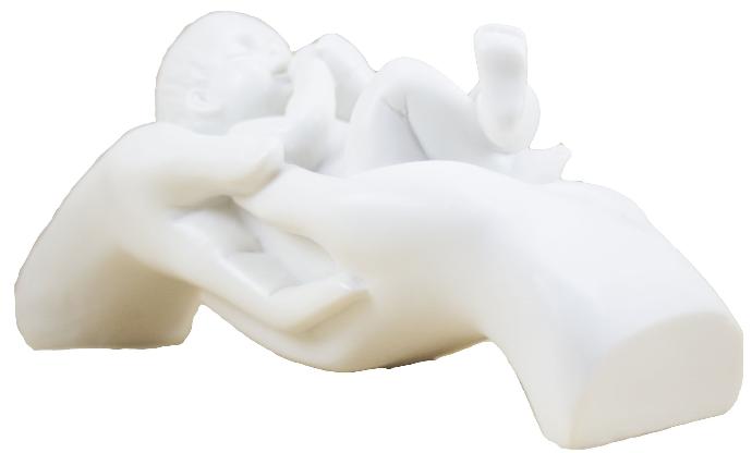 Baby in handen - kunsthars/wit - 15*6cm