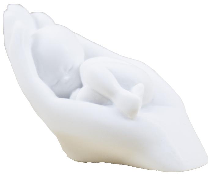 Baby in hand - kunsthars/wit - 5*7cm