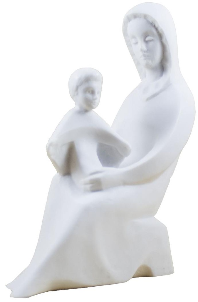 Vierge assise enfant  - résine/blanche - 16*9cm