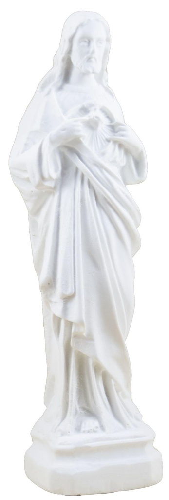 S Coeur  - résine/blanche - 15 cm