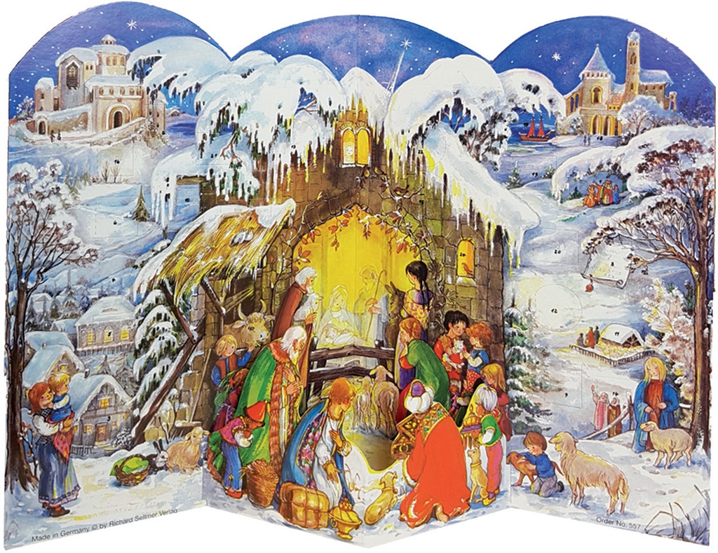 Calendrier avent 3D 26,5x35cm/sans texte - sous cello