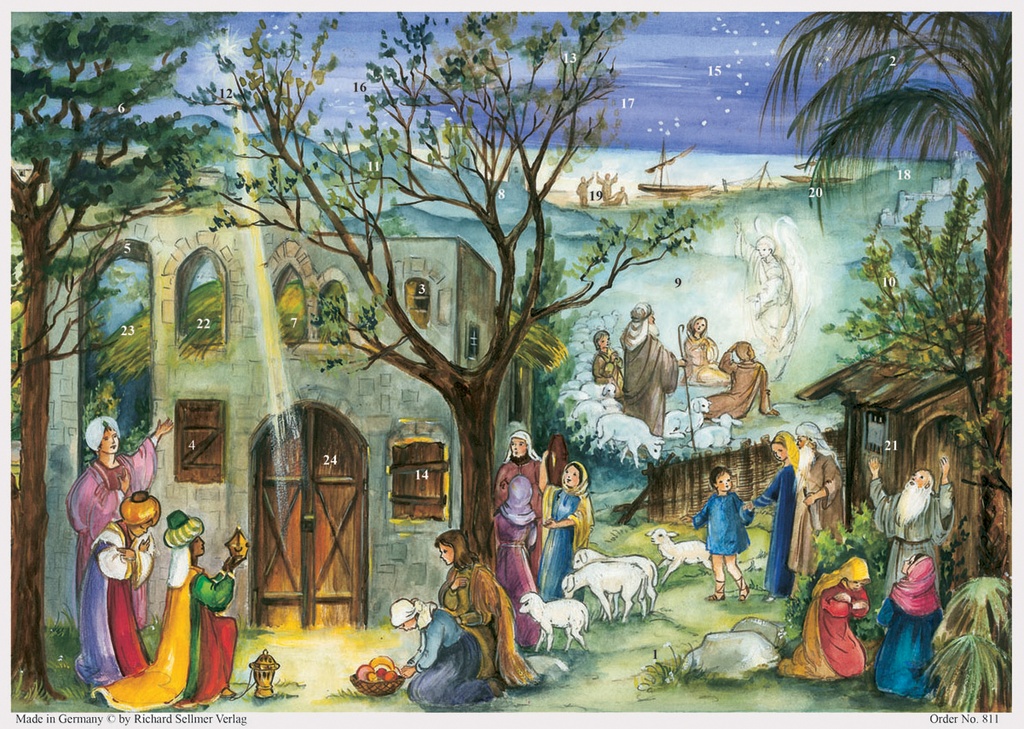 Adventskalender 21x29,7cm in cello/zonder tekst